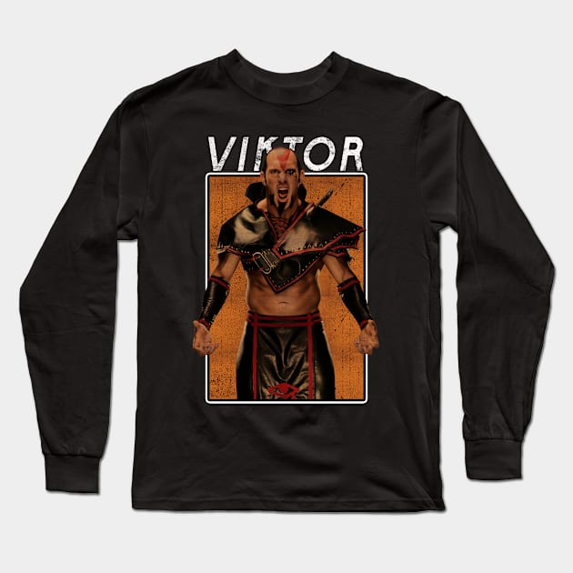 Vintage Wwe Viktor Long Sleeve T-Shirt by The Gandol